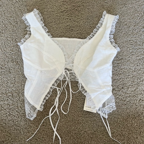 White Lace Crop Top - Picture 7 of 7